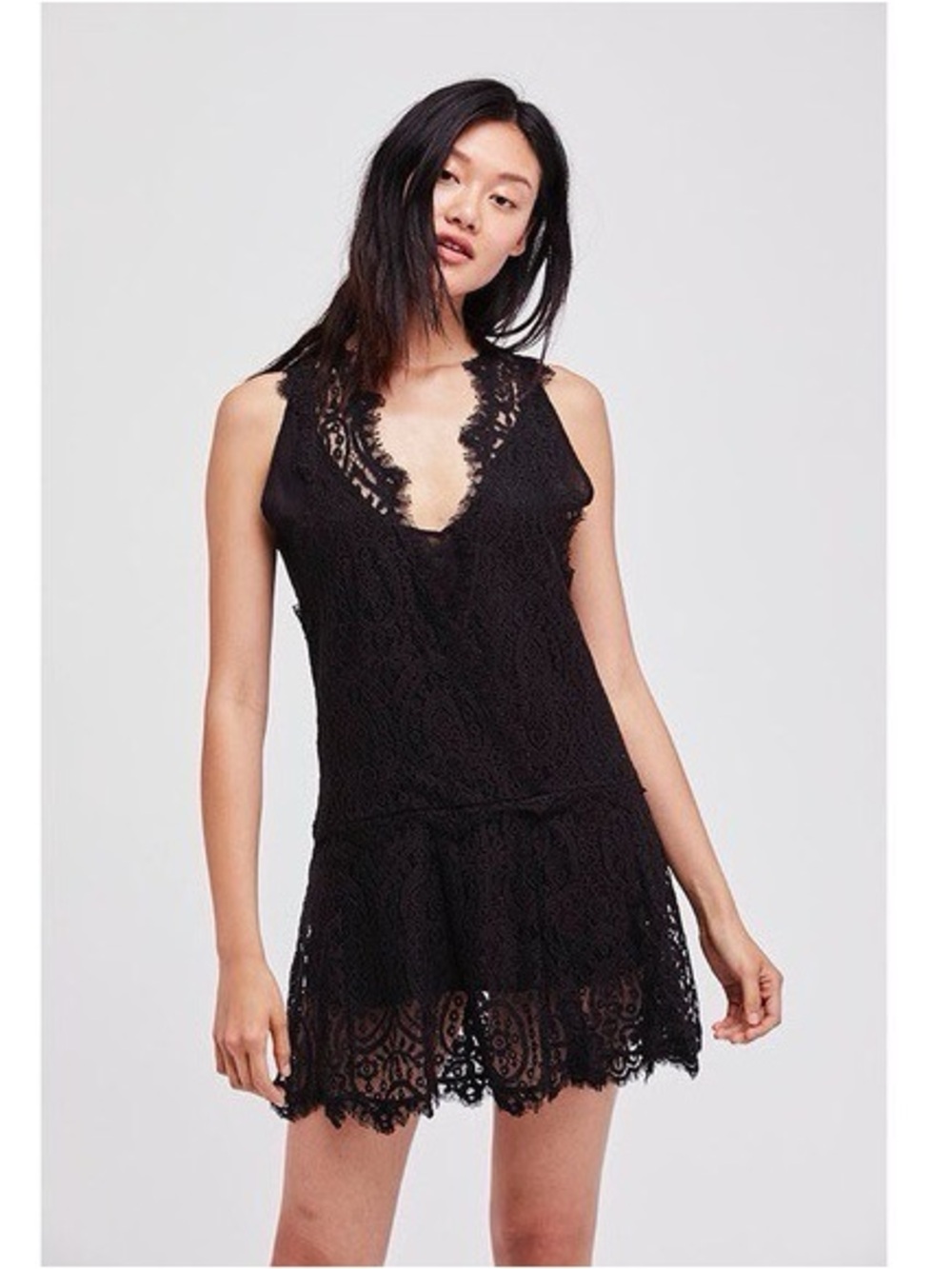 FREE PEOPLE HEART IN TWO LACE MINI DRESS